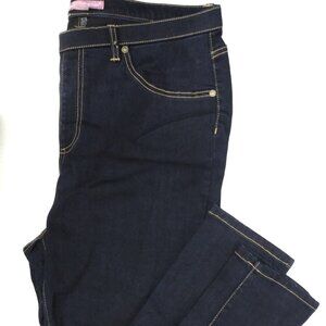 Pull On Woman Within Women's Dark Wash Stretch Skinny Ankle Jeans 14